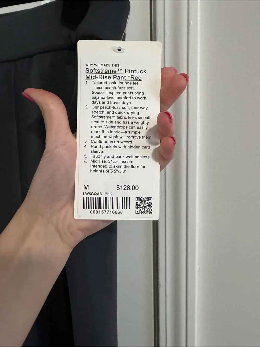 lululemon athletica softsteme pintuck